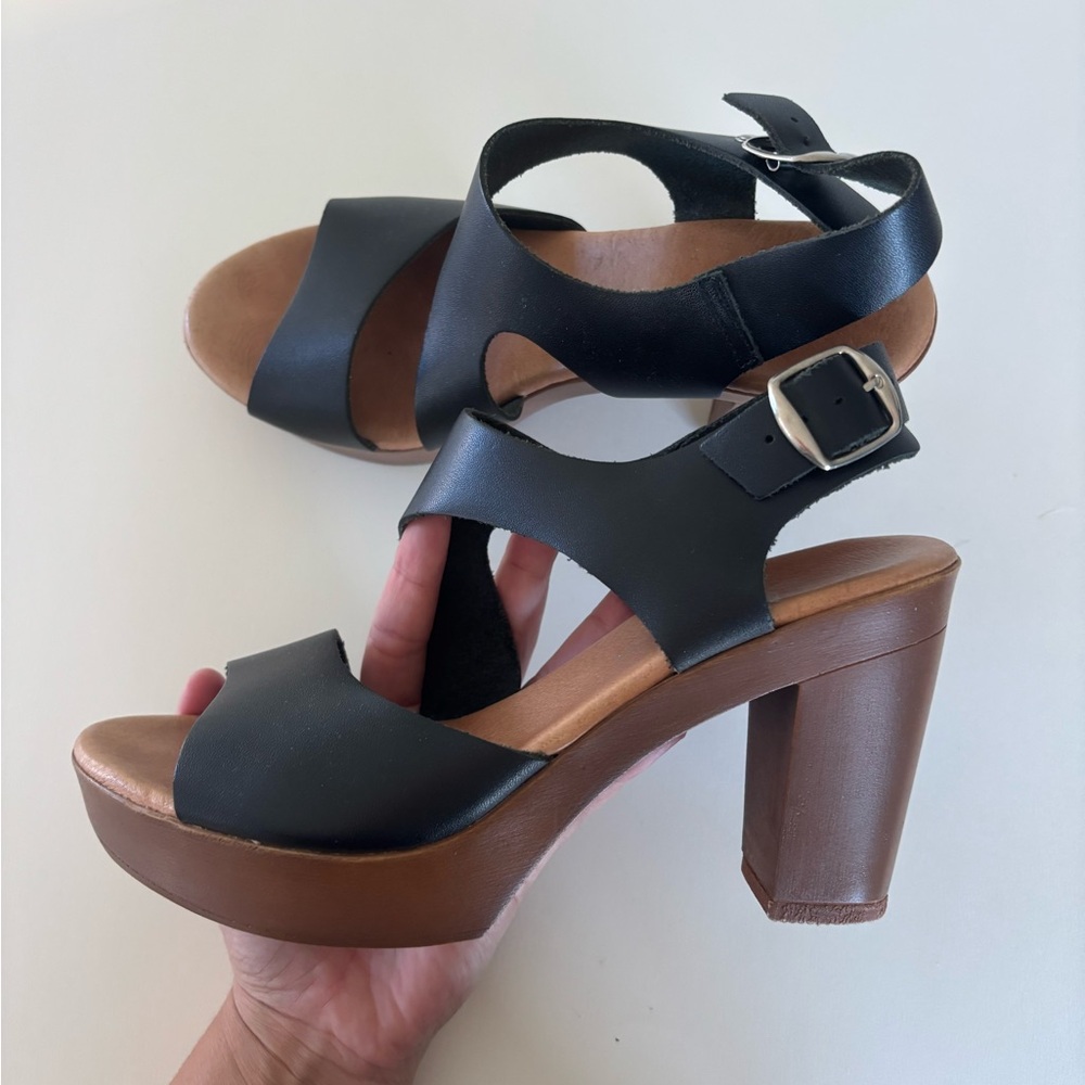 Black Strappy Heeled Sandals